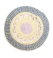 Persea Hasır Duvar Süsü_ Mavi mor_ 40 cm