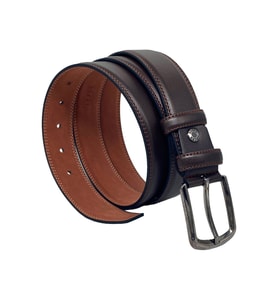 Kahverengi Suni Deri Düz Renk 3.5 cm.lik Klasik Kemer - 8010-9