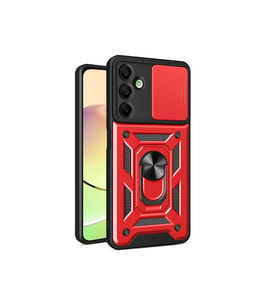 Northcity Samsung Galaxy A16 5G Uyumlu Kılıf Pars Lens Yüzüklü Silikon - Kırmızı