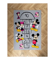 MEKTA HOME BEBEK VE ÇOCUK ODASI Mickey ve Minnie Mause Desenli Seksekli Halı