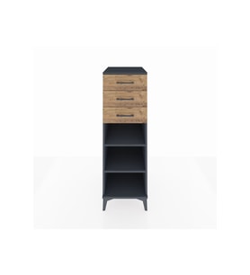 Kronos Dolap 2 Raflı 3 Çekmeceli 44x59x134 Antrasit-Çam