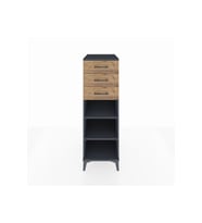 Kronos Dolap 2 Raflı 3 Çekmeceli 44x59x134 Antrasit-Çam
