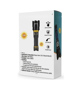 50W 1000 Lümen Yüksek Menzil Şarjlı El Feneri RT-453