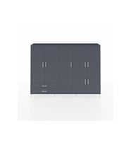 Arges Dolap 12 Raflı 2 Çekmeceli 7 Kapaklı 220x30x163 Antrasit-Antrasit