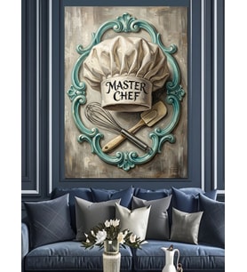 Master Chef Mutfak Kuralları Tabelası Dekoratif Kanvas - Mdf Ahşap Tablo