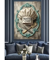 Master Chef Mutfak Kuralları Tabelası Dekoratif Kanvas - Mdf Ahşap Tablo