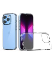 Coverzone iPhone 14 Pro ?le Uyumlu K?l?f Transparan Z-Coss GlassElegance TPU Tam Koruma Arka Kapak ?effaf Renk