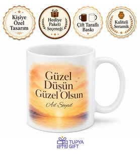 Pozitif Düşünce Yazılı Baskılı Kupa Bardak Motivasyon Hediye