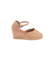 Gerçek Elişi Hasır Dolgu Topuk Keten Hasır Espadril Handmade (Hasır Sarı)