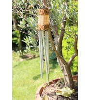 Bambu ve Hasırlı Rüzgar Çanı (72 cm)