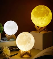 Dekoratif 3d Standlı Ay Gece Lambası Başucu Lambası 5 Renk Büyük Boy Sevgiliye Hediye