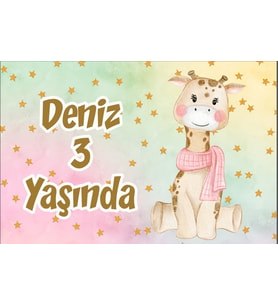 Sevimli Geyik Doğum Günü Afişi 35X50 cm