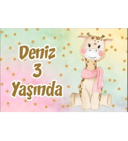 Sevimli Geyik Doğum Günü Afişi 35X50 cm