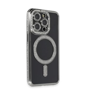 Apple iPhone 14 Pro Max Kılıf Joke Simli Magneticsafe Kılıf - Gri