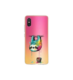 Xiaomi Mi 8 Pro ile Uyumlu Splash Tembel Hayvan Tasarımlı Şeffaf Silikon Kılıf