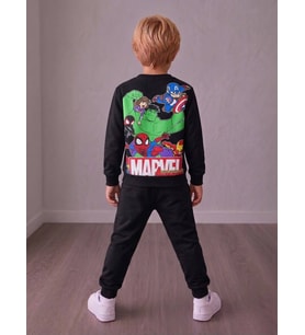Karakter Desenli Sırt Baskı Detaylı 2 İplik Erkek Çocuk Sweatshirt & Eşofman Alt Üst Takım