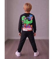 Karakter Desenli Sırt Baskı Detaylı 2 İplik Erkek Çocuk Sweatshirt & Eşofman Alt Üst Takım