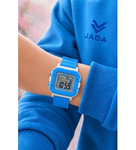 JAGA Unisex Dijital Çocuk Kol Saati 50 Mt Su Geçirmez Spor Silikon Kordonlu Alarm-Kronometreli JG.2