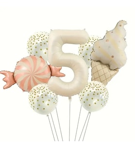 Retro Dondurma Şeker 5 Yaş Folyo Balon Set