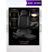 audi a3 2012 Koltuk ve Kılıf uyumlu Minder Siyah Lüks Yastık 2 Minder 2 Yastık