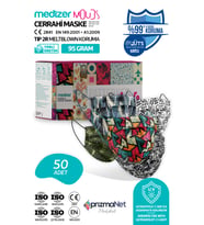 Medizer Younger Serisi Meltblown Kumaş 3 Katlı Cerrahi Maske 5 Desen - Telli 50 Adet