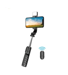 Nettech NT-MT05 Taşınabilir Işıklı Tripod Bluetooth Selfie Çubuğu (Siyah)