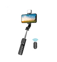 Nettech NT-MT05 Taşınabilir Işıklı Tripod Bluetooth Selfie Çubuğu (Siyah)