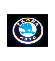 Skoda Araçlar Için Pilli Yapıştırmalı Kapı Altı Led Logo-