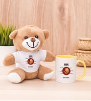 Kişiye Özel Başak Burcuna Hediye Peluş Ayı ve Sarı Kupa
