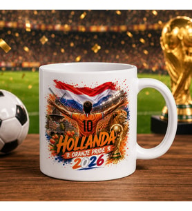 BK Gift Hollanda Taraftar Temalı 2026 Dünya Kupası Tasarımlı Beyaz Kupa Bardak