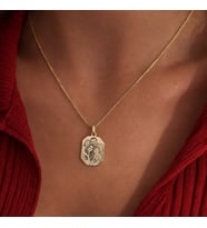Kişiye Özel Fotoğraf Kolye 14 Ayar Altın Kaplama Resimli Kolye (Gold)