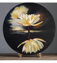 Lotus çiçeği elemeği yağlıboya tablo.Duvar pano
