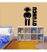 Atari - Bilgisayar Oyuncu Karakteri Dekoratif Genç Odası Duvar Sticker, Çıkartma