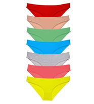 7 adet Süper Eko Set Likralı Kadın Slip Külot Çok Renkli