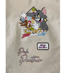 23X13 CM TOM VE JERRY ÜTÜ İLE YAAPIŞAN TRANSFER BASKI APLİKE ARMA TİŞÖRT KOT BASKI