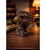 Bronz Kartal Büst Dekoratif Obje – Güç ve Asalet Simgesi  11×10 cm Masaüstü Biblo
