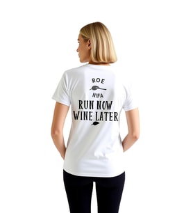 Şimdi Koşu Sonra Şarap Baskılı Kadın Tişört