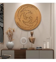 Spiral Geometrik Rölyef Tablo Altın (Çok Renkli)