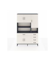 Arges Gardrop 9 Raflı 5 Çekmeceli 5 Kapaklı 132x30x195 Antrasit-Aytaşı