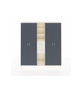 Hyperion Dolap 15 Raflı 2 Çekmeceli 4 Kapaklı 220x44x243 Aytaşı-Antrasit/Aytaşı