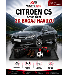 Citroen C5 Aircross ALT 2025 - 2026 Araca Özel 3D Bagaj Havuzu