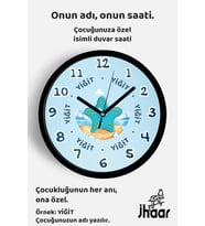 İsme Özel Sevimli Deniz Yıldızı Çocuk Odası Duvar Saati Orta Boy 30 cm Siyah Camlı Sessiz