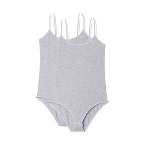 2 Adet İp Askılı Kadın Çıtçıtlı Body Gri