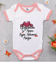 BK Kids Aynı Adama Aşığız Tasarımlı Pembe Bebek Body Zıbın-1