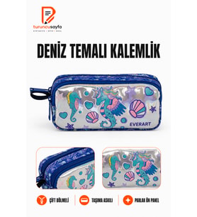 Lacivert Renkli İki Bölmeli Kalem Çantası, Şık ve Pratik Tasarım
