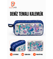 Lacivert Renkli İki Bölmeli Kalem Çantası, Şık ve Pratik Tasarım