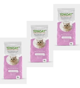 ynctpet Yoncat bebe pudrası Bentonit Topaklaşan Kedi Kumu 5Ltx3 Adet