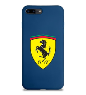 Apple iPhone 7 Plus Uyumlu Lansman Kılıf Ferrari Tasarımlı Altı Kapalı İçi Kadife Kaplı  Kapak (Şeffaf)