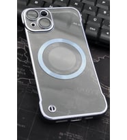 iPhone 13 Uyumlu Mavi Renkli İnce Kenarlı Şeffaf Sert Kapak Kılıf
