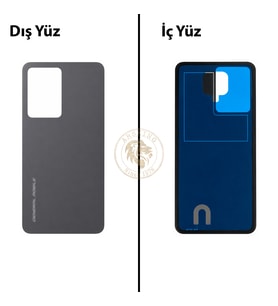 General Mobile 24 Pro Gri Arka Kapak Arka Cam Batarya Kapağı Lazer Kesim Kapak Pil Kapağı Back Cover